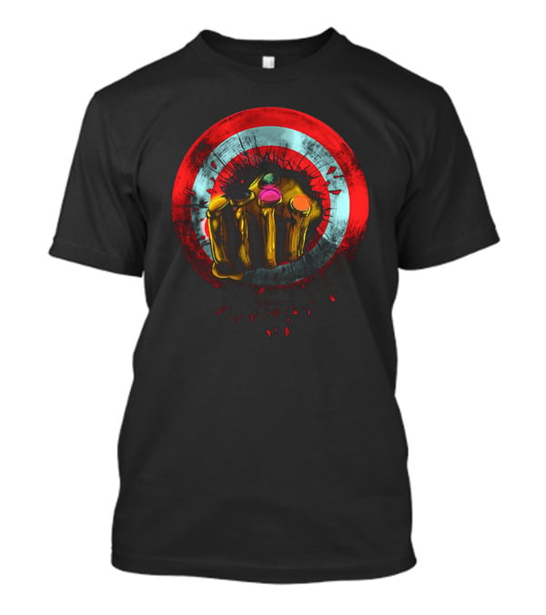 Infinity War Thanos Gauntlet Breaking Captain America Shield T-Shirt