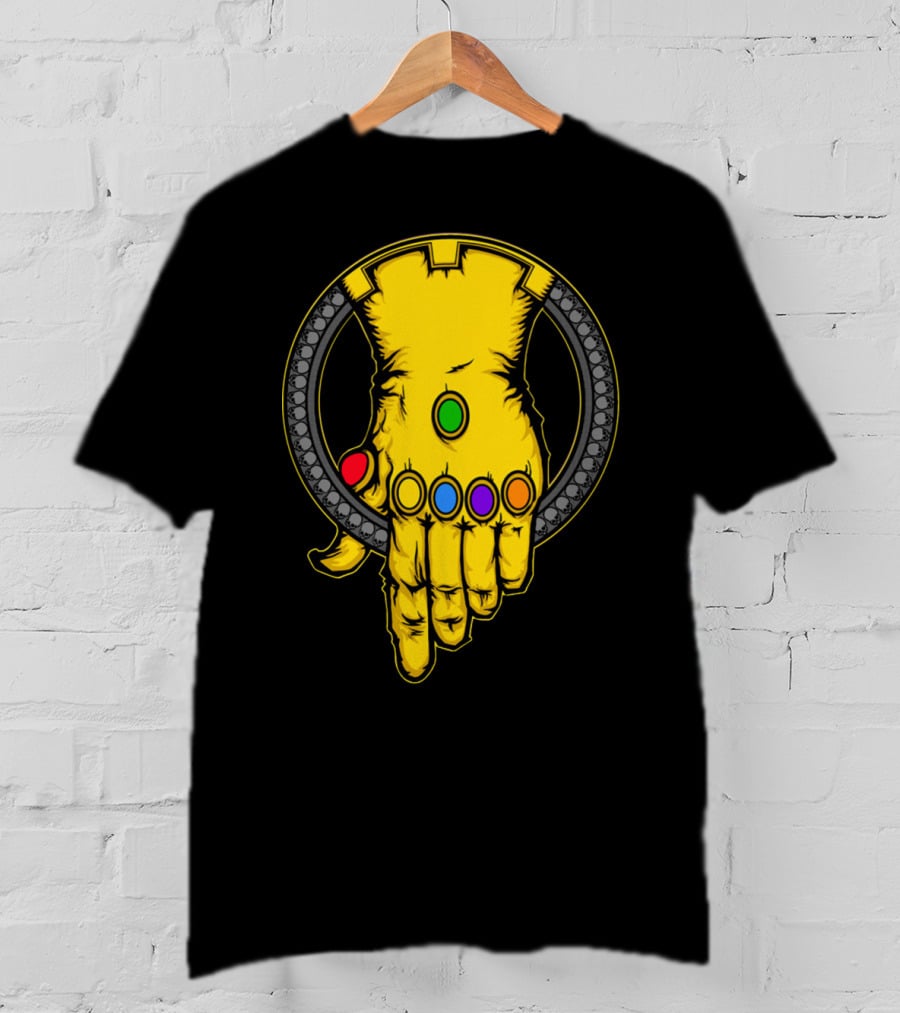 Thanos Infinity Gauntlet With Six Colorful Infinity Stones Iconic T-Shirt