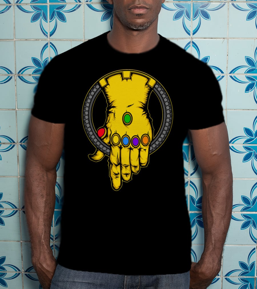 Thanos Infinity Gauntlet With Six Colorful Infinity Stones Iconic T-Shirt