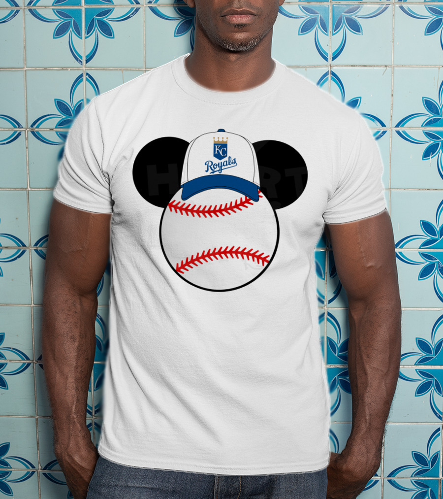 Kansas City Royals Baseball Cap Mickey Ears Heart T-Shirt