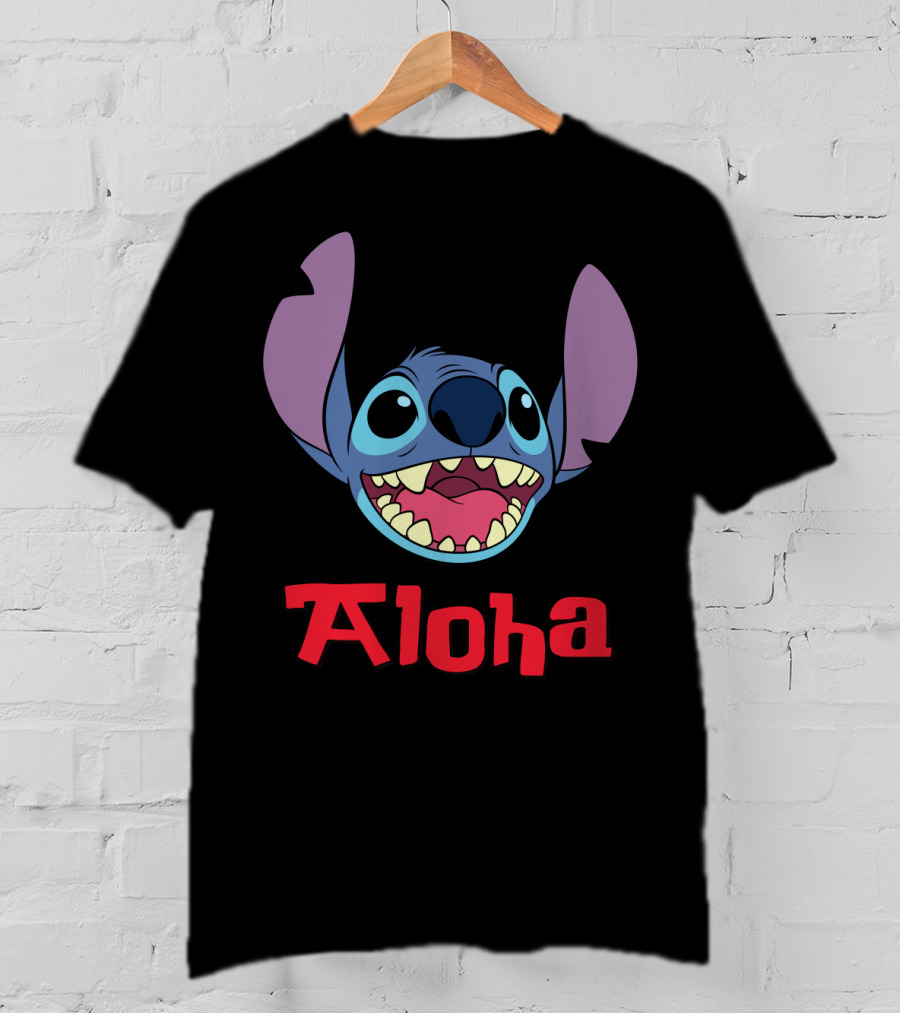 Lilo And Stitch Aloha Stitch Iconic Blue Character Smile T-Shirt