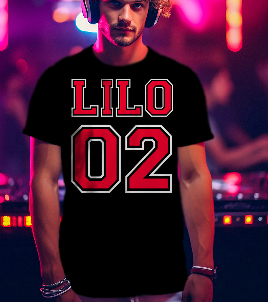 Lilo 02 Sports Jersey Red Black Number Lilo And Stitch T-Shirt