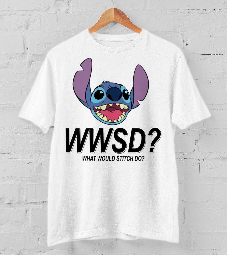 Lilo And Stitch WWSD What Would Stitch Do Cute Alien Character Face T-Shirt