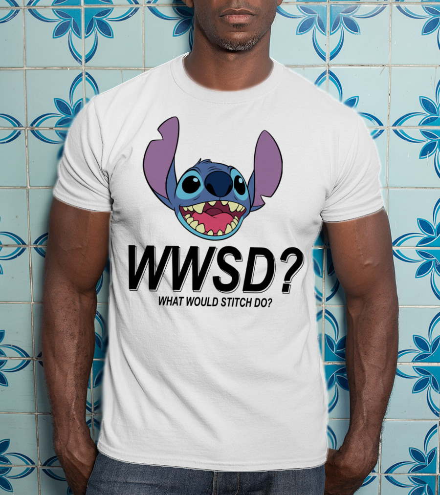 Lilo And Stitch WWSD What Would Stitch Do Cute Alien Character Face T-Shirt
