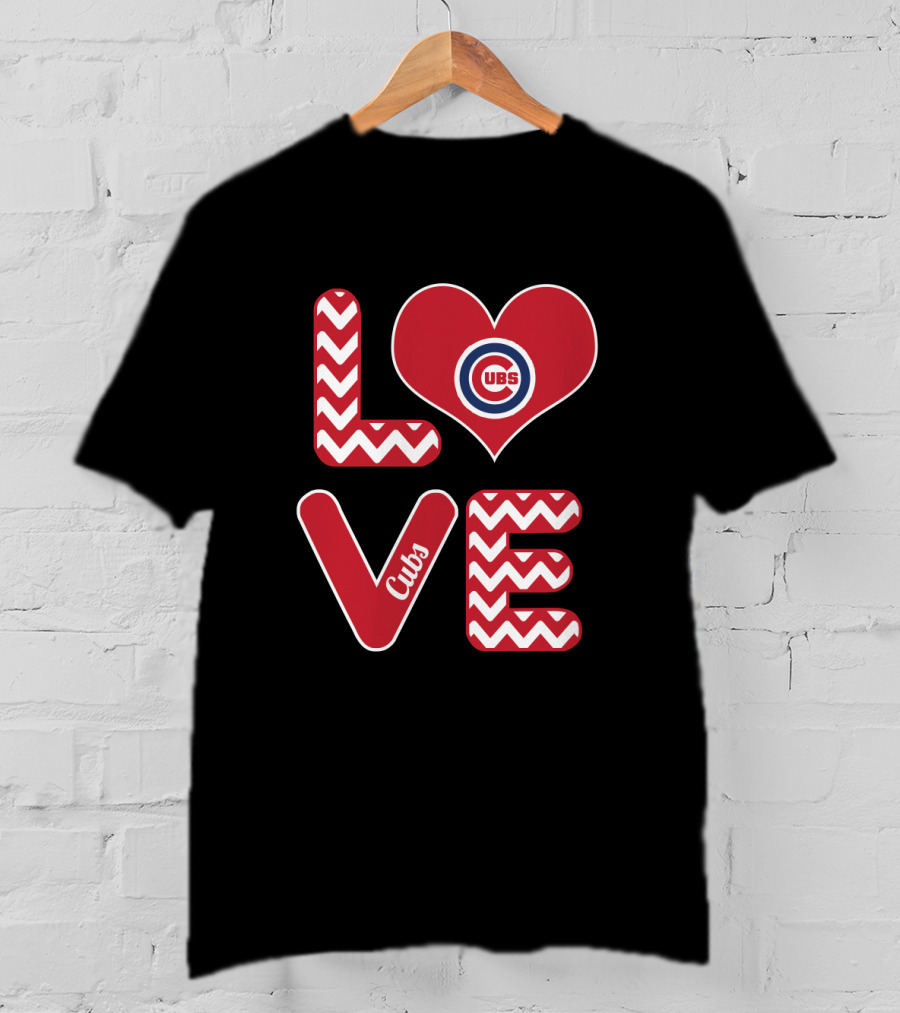 Love Cubs Heart Icon Chicago Baseball Fans T-Shirt