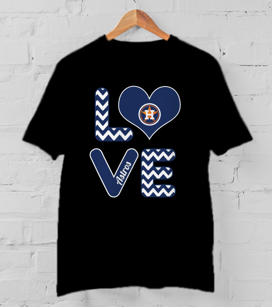 Love Astros Heart Design For Houston Baseball Fans T-Shirt