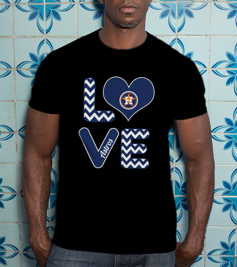 Love Astros Heart Design For Houston Baseball Fans T-Shirt