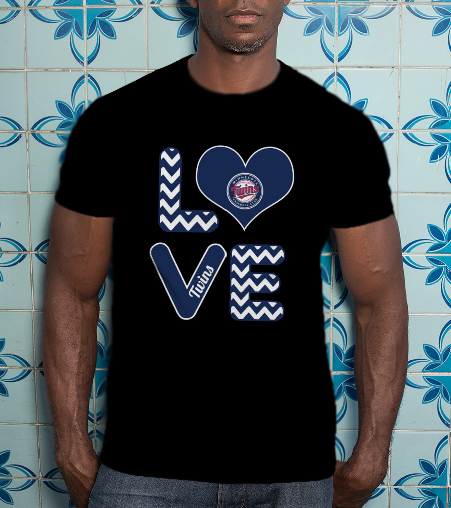 Love Minnesota Twins Heart Fans Baseball Club Twins T-Shirt