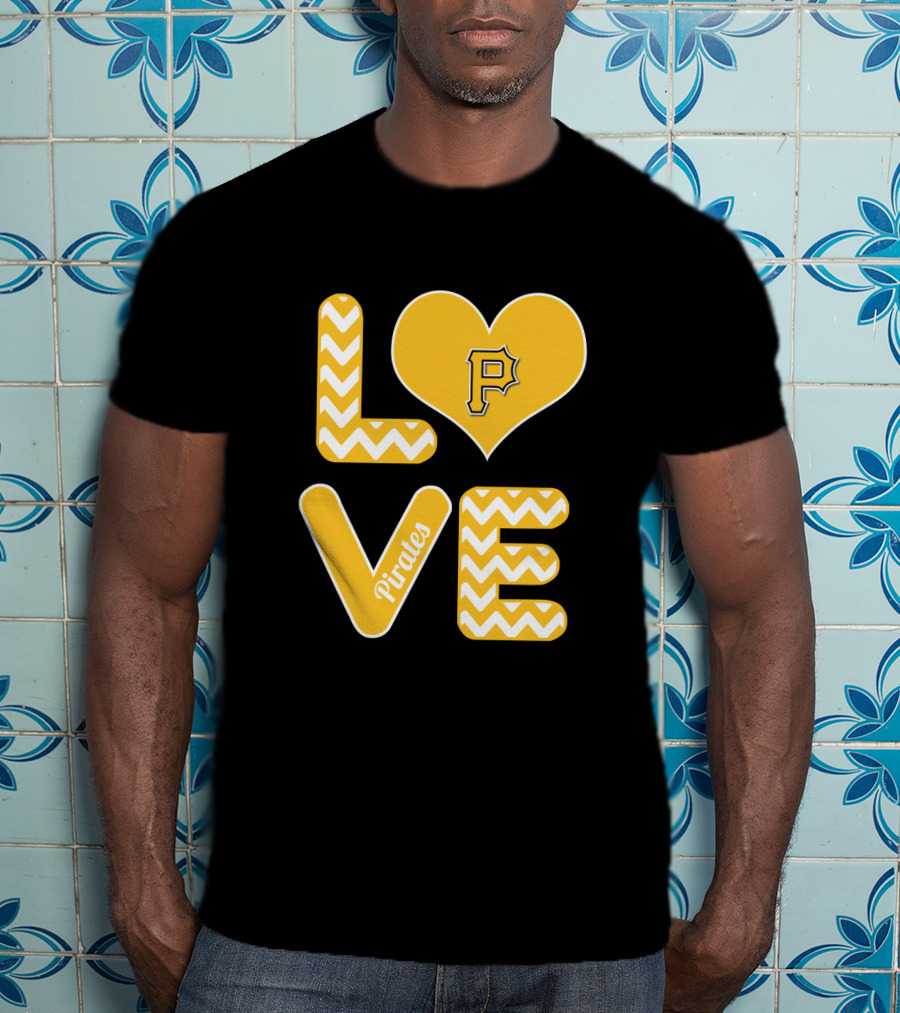 Love Pittsburgh Pirates Heart Design For Fans Baseball T-Shirt