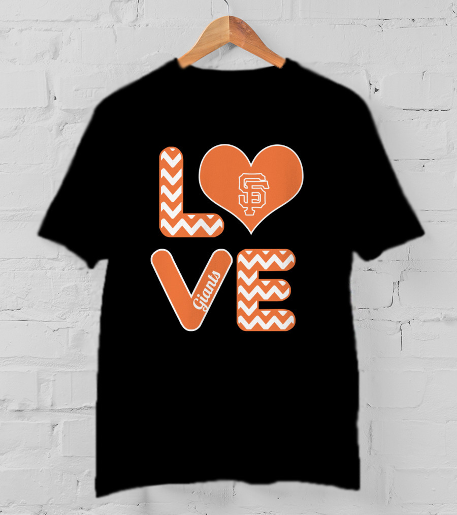 Love San Francisco Giants Heart Logo Fan Baseball T-Shirt