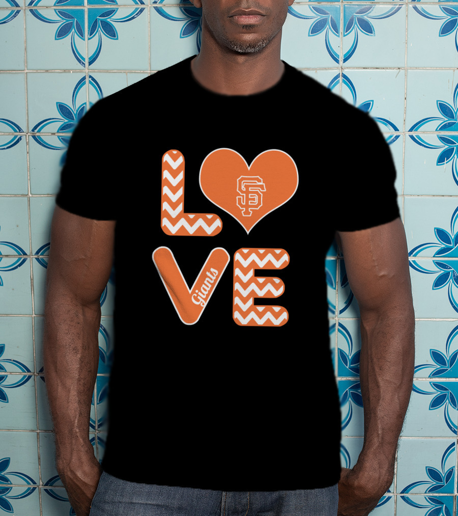 Love San Francisco Giants Heart Logo Fan Baseball T-Shirt