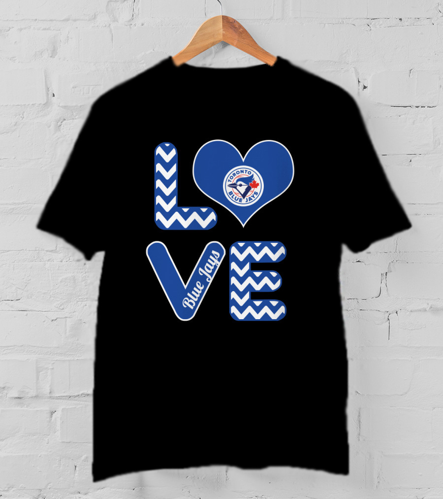 Toronto Blue Jays Love Heart Logo Fan Baseball T-Shirt