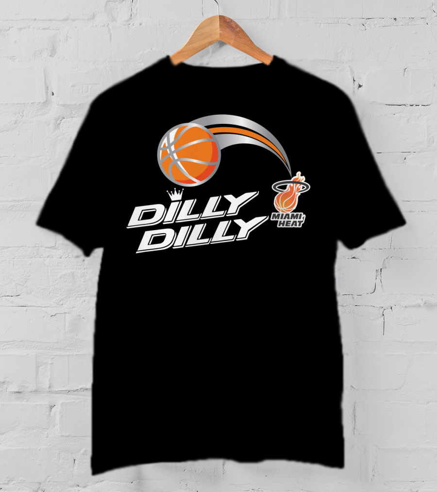 Miami Heat Dilly Dilly Basketball With Orange Ball And Crown T-Shirt