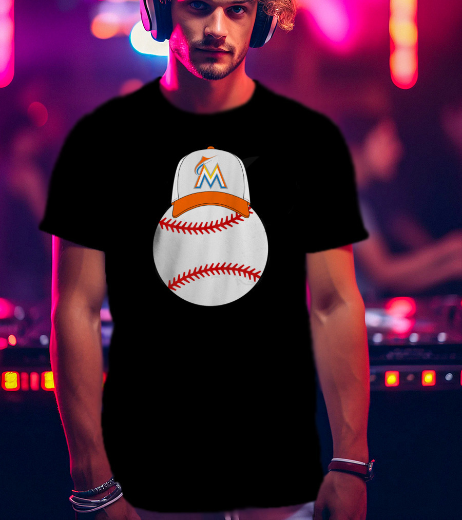 Miami Marlins Mickey Mouse Ears Baseball Hat Classic T-Shirt