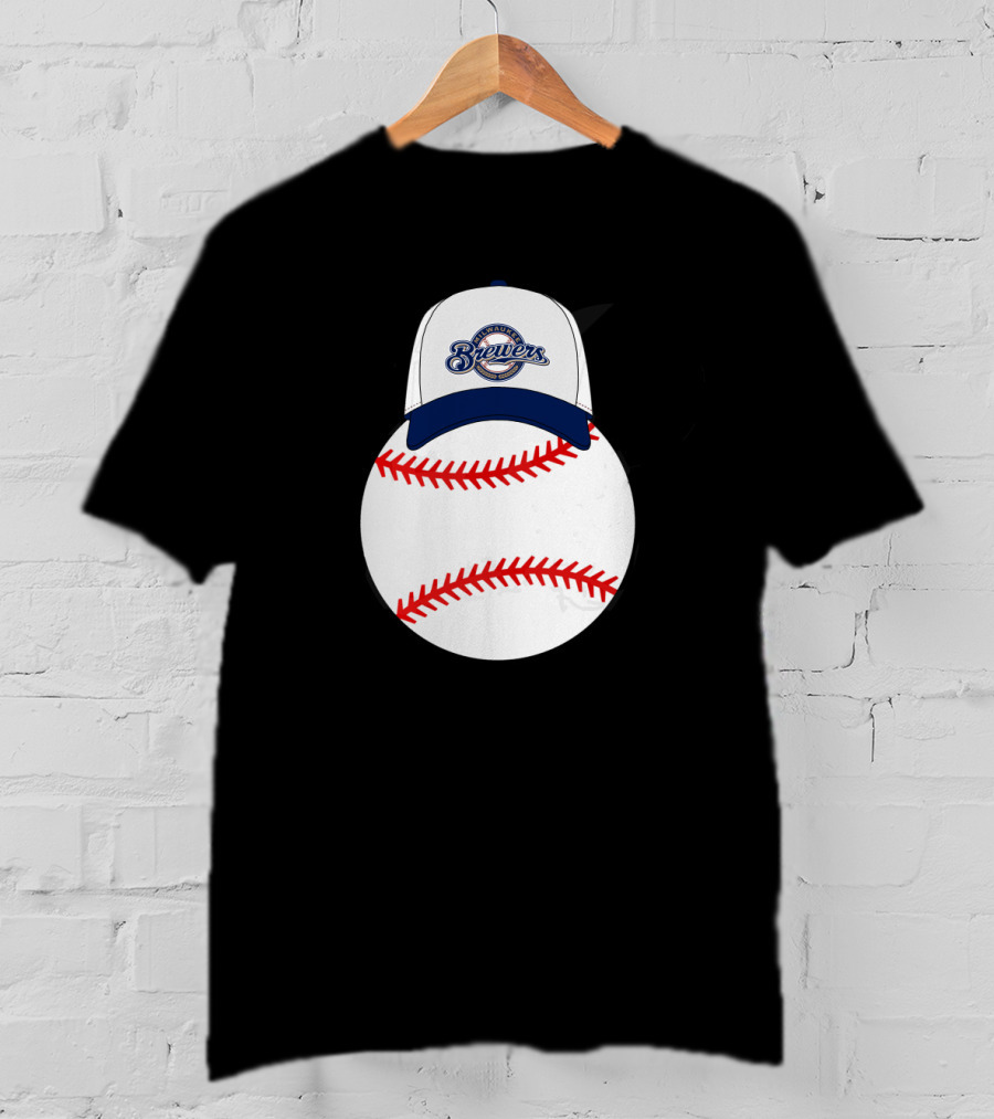 Milwaukee Brewers Mickey Mouse Ears Baseball Hat T-Shirt