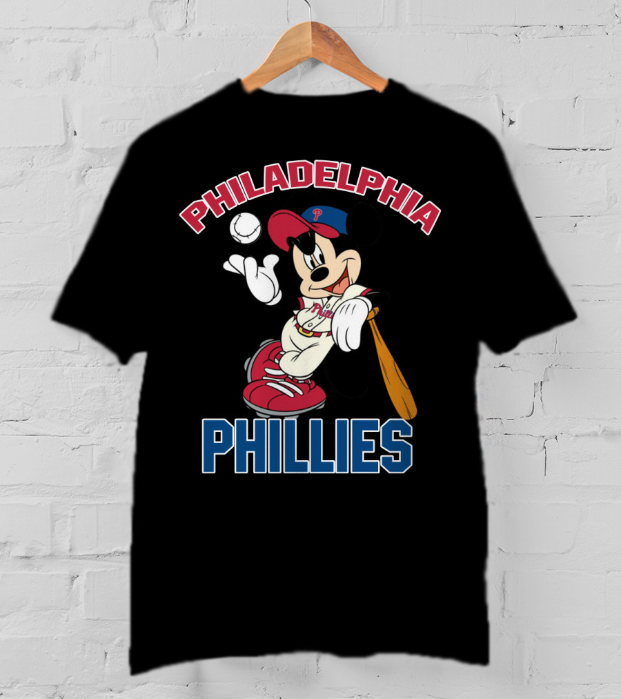 Philadelphia Phillies Mickey Mouse Baseball Player T-Shirt