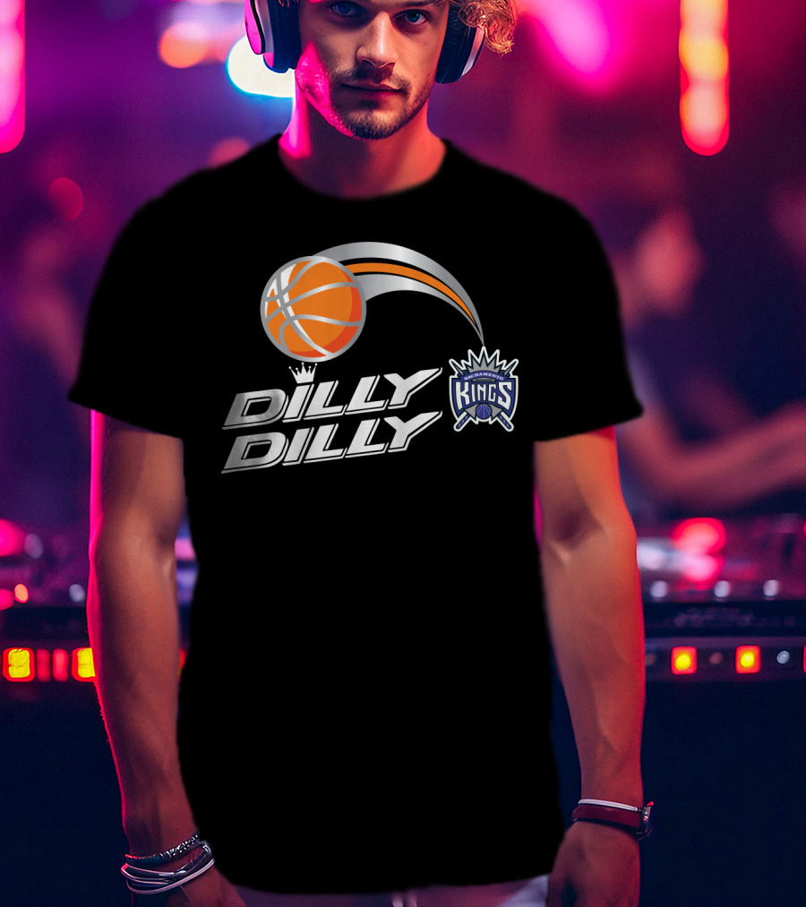 Sacramento Kings Dilly Dilly Basketball Logo With Crown And Orange Ball T-Shirt