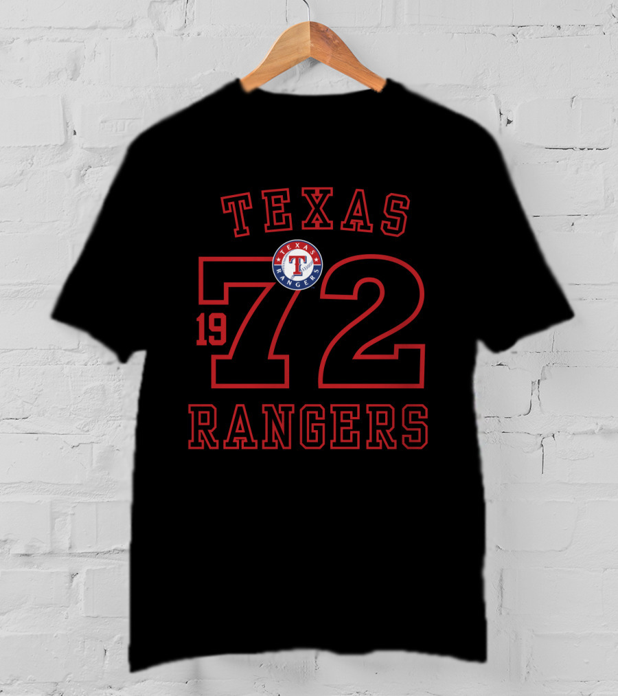 Texas Rangers 19 72 Vintage Logo Red Outline T-Shirt