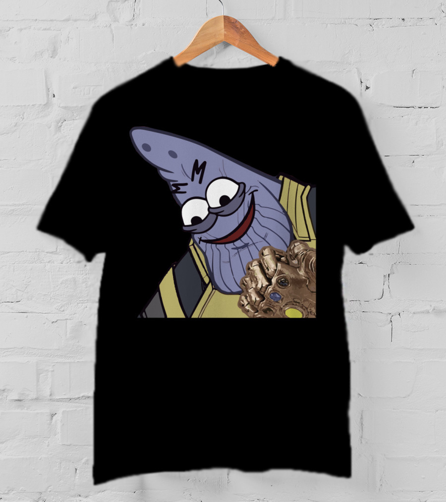 Thanos Mashup With Cartoon Character Holding Infinity Gauntlet T-Shirt