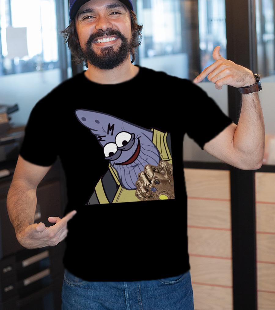 Thanos Mashup With Cartoon Character Holding Infinity Gauntlet T-Shirt