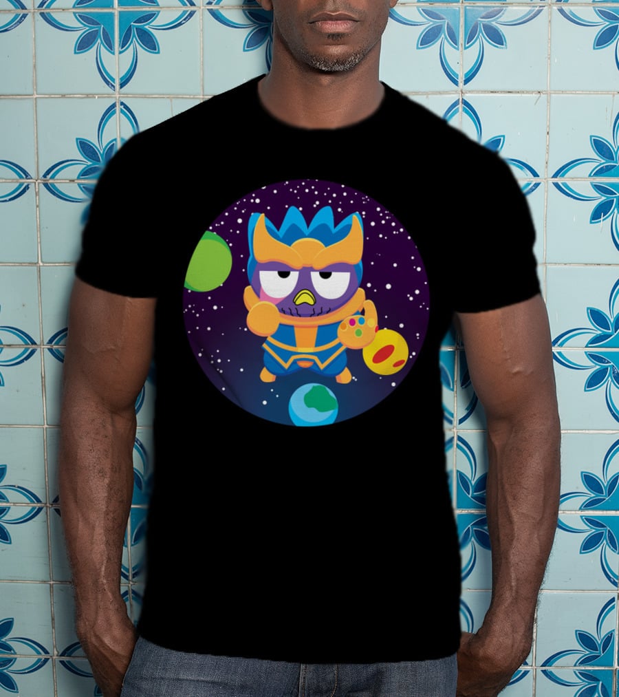 Thanos Owl Parody As The Mad Tiny Titan With Infinity Gauntlet In Space T-Shirt