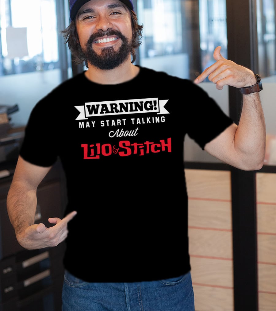 Warning Enthusiastically Discussing Lilo And Stitch Adventures T-Shirt