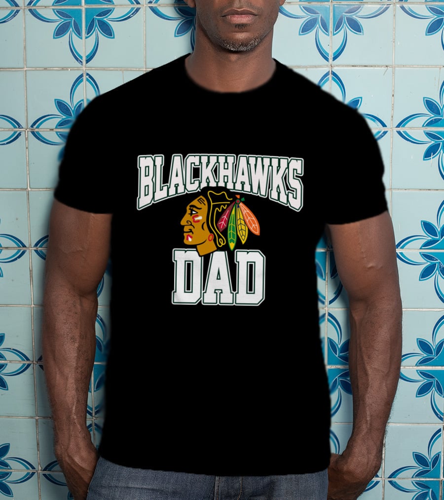 Blackhawks Dad Fan Apparel Featuring Iconic Team T-Shirt