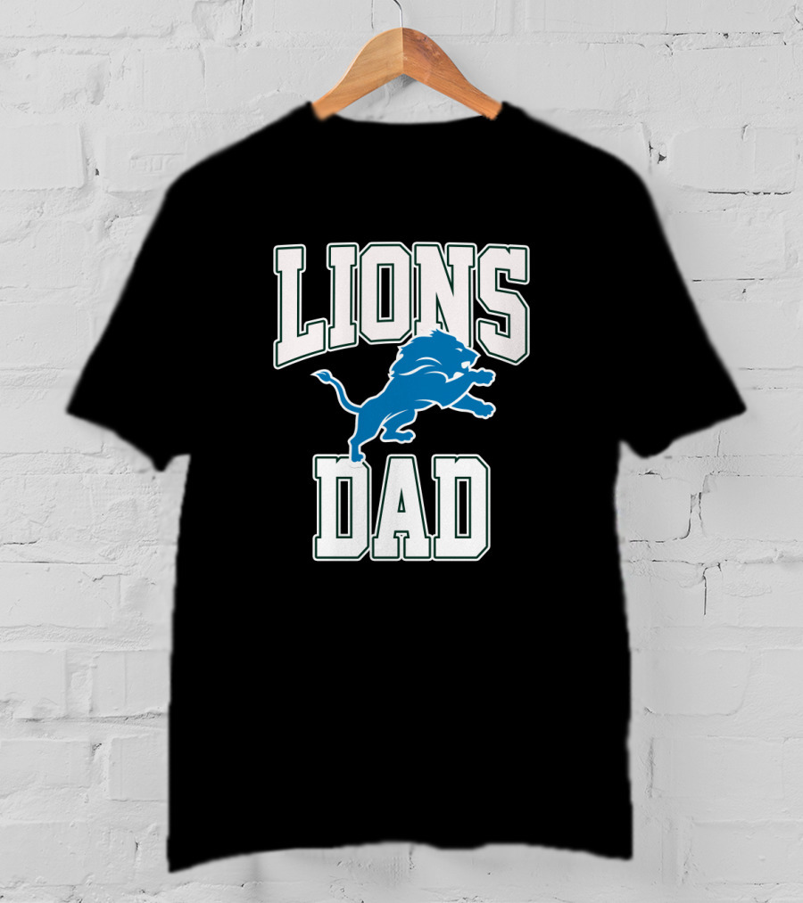 Detroit Lions Dad Best Father's Day Gift Idea T-Shirt