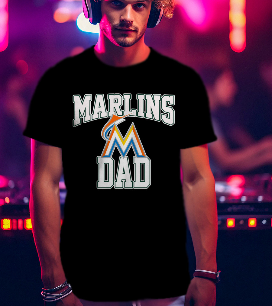 Marlins Dad Miami Baseball Fan Father's Pride T-Shirt