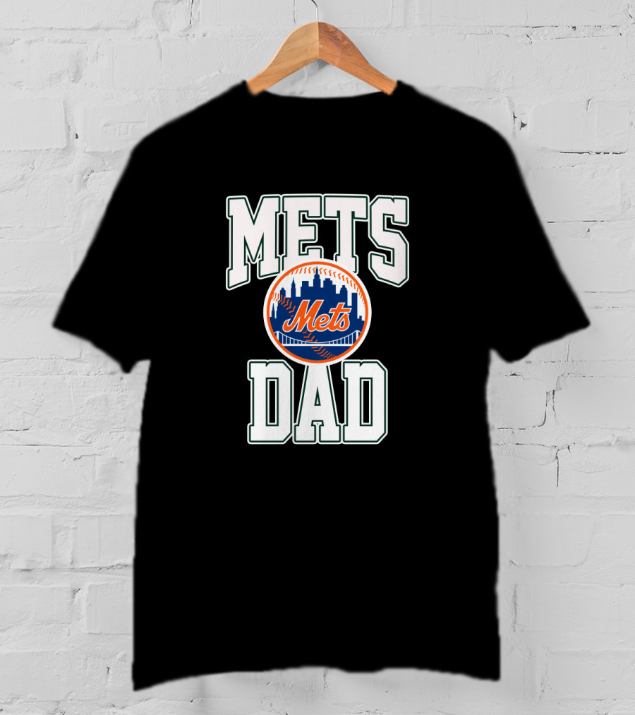 Mets Dad NYC Skyline Baseball Emblem T-Shirt