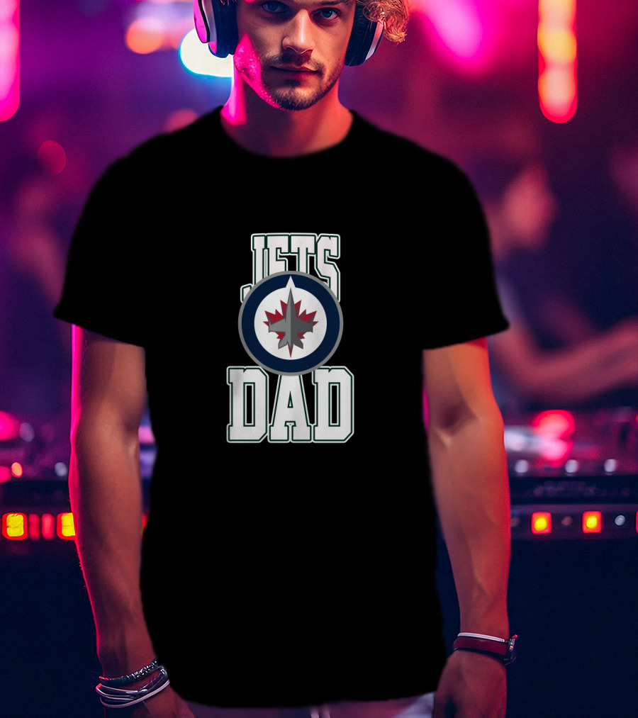 Jets Dad Winnipeg Logo Emblem T-Shirt