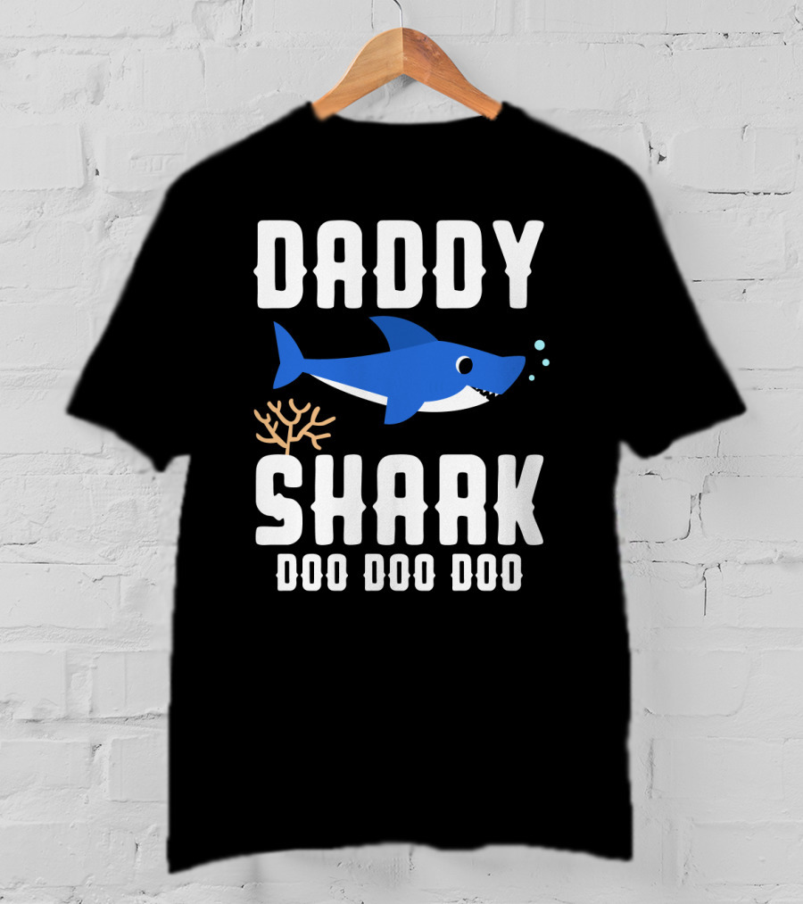 Daddy Shark Doo Doo Doo From Son Daughter Family Gift T-Shirt
