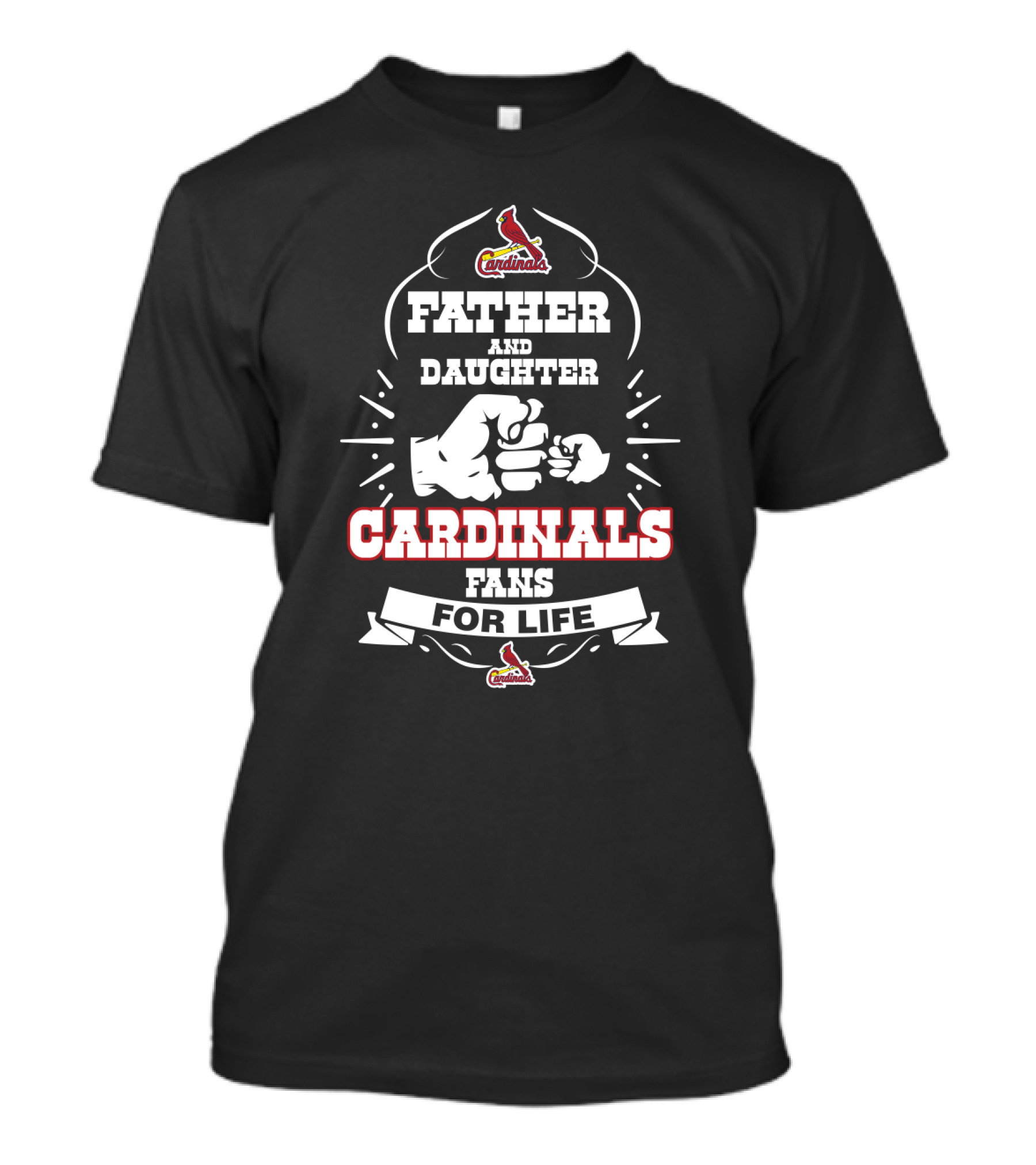 Father And Daughter Cardinals Fans For Life St. Louis Fist Bump Unity T-Shirt