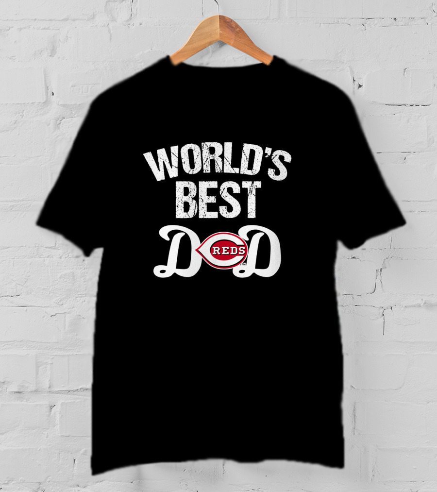 World's Best Reds Dad Cincinnati Baseball Fan T-Shirt