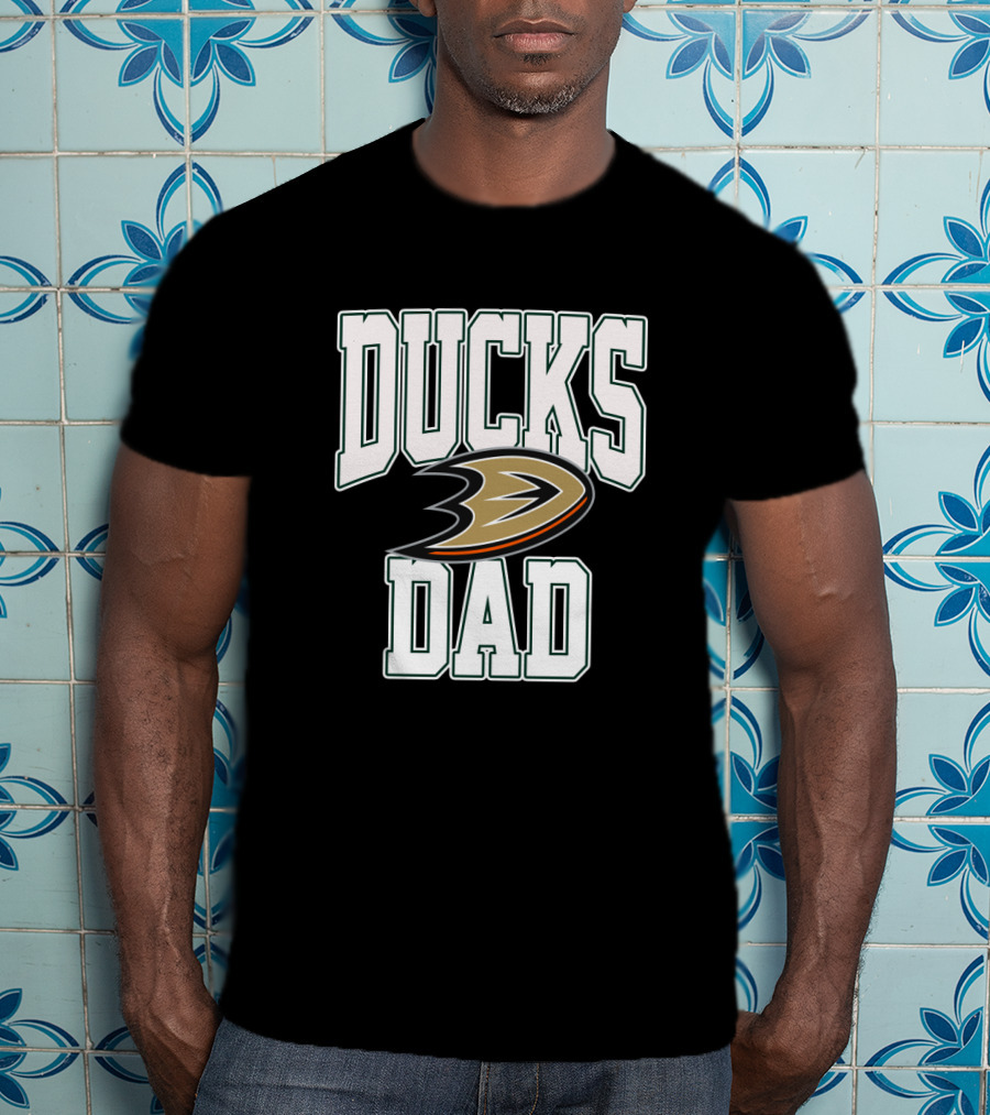 Anaheim Ducks Dad With Iconic Team T-Shirt