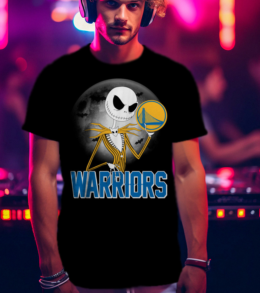Jack Halloween Warriors Golden State Fan Basketball Moon Scene T-Shirt