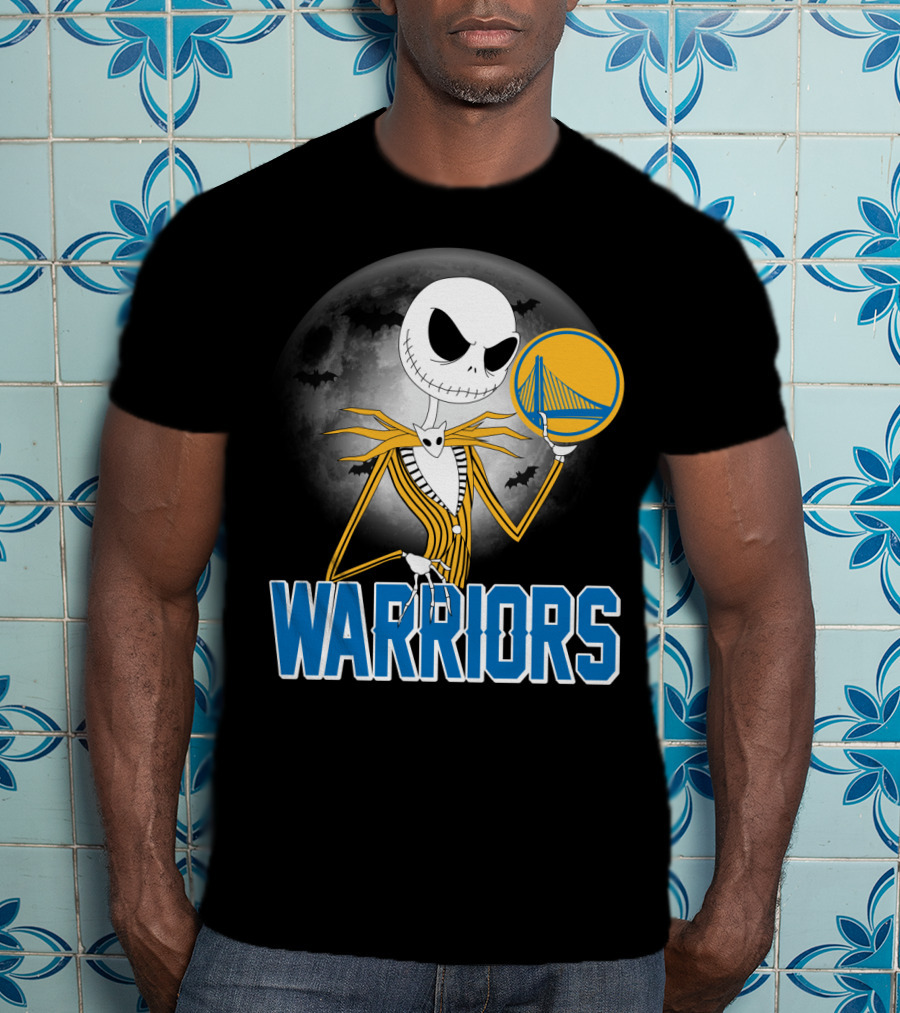 Jack Halloween Warriors Golden State Fan Basketball Moon Scene T-Shirt
