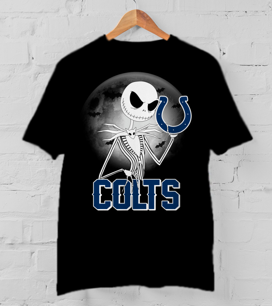 Jack Skellington Moon Halloween Indianapolis Colts T-Shirt