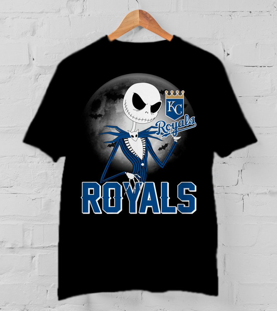 Jack Skellington Halloween Kansas City Royals Moon T-Shirt