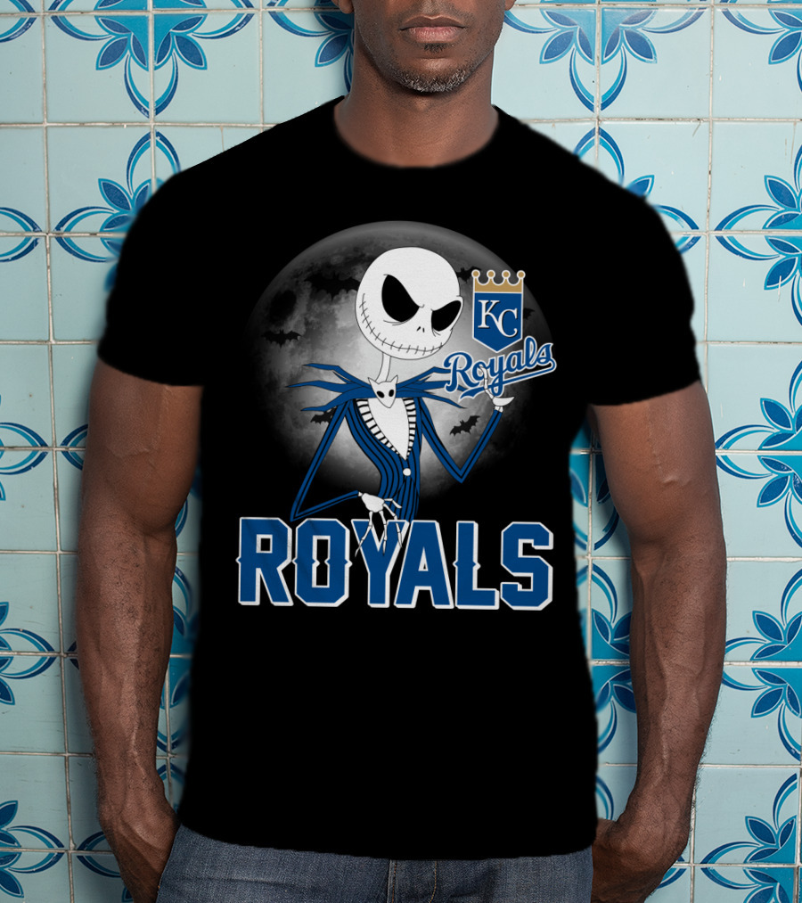 Jack Skellington Halloween Kansas City Royals Moon T-Shirt