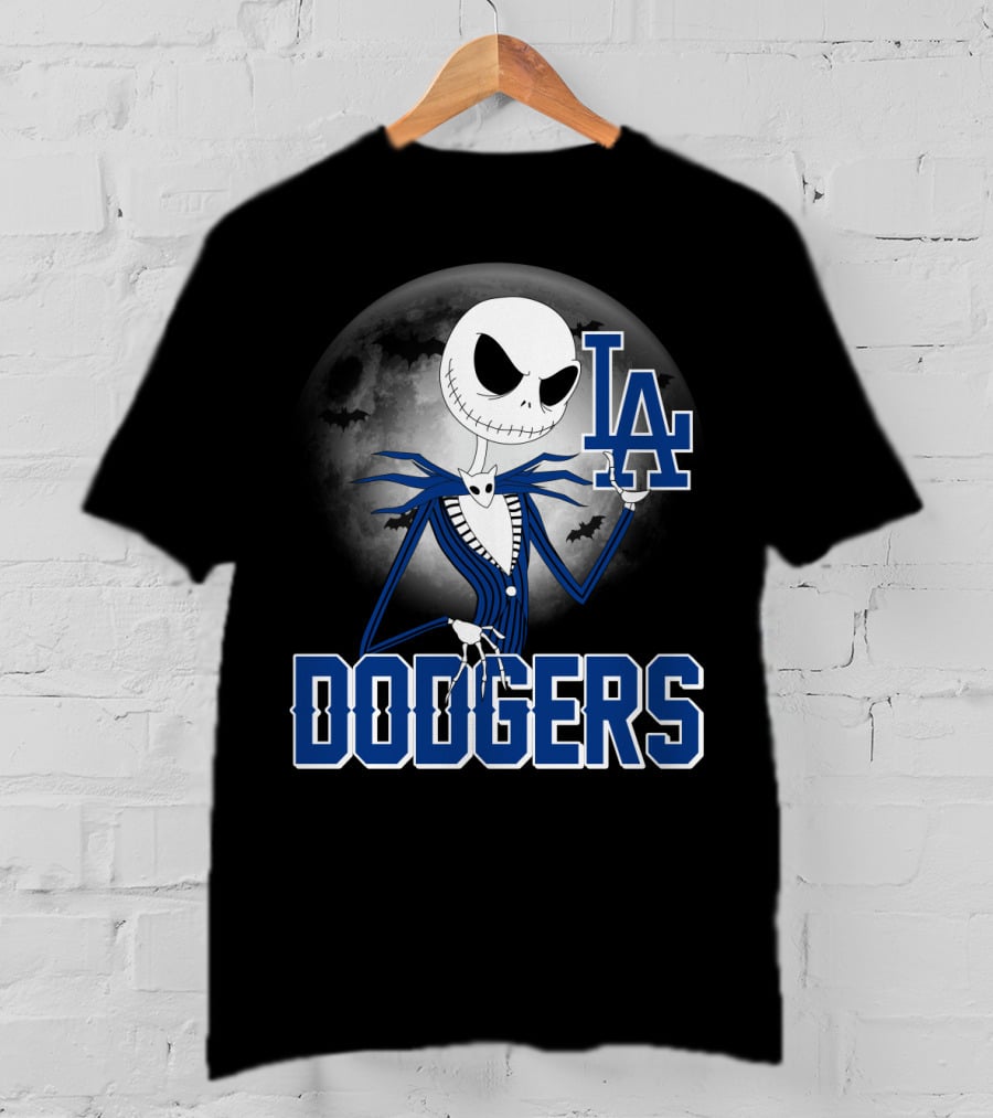 Jack Skellington Los Angeles Dodgers Halloween T-Shirt