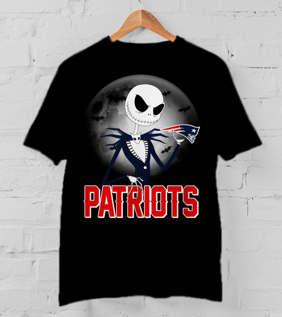 Jack Skellington Halloween New England Patriots T-Shirt