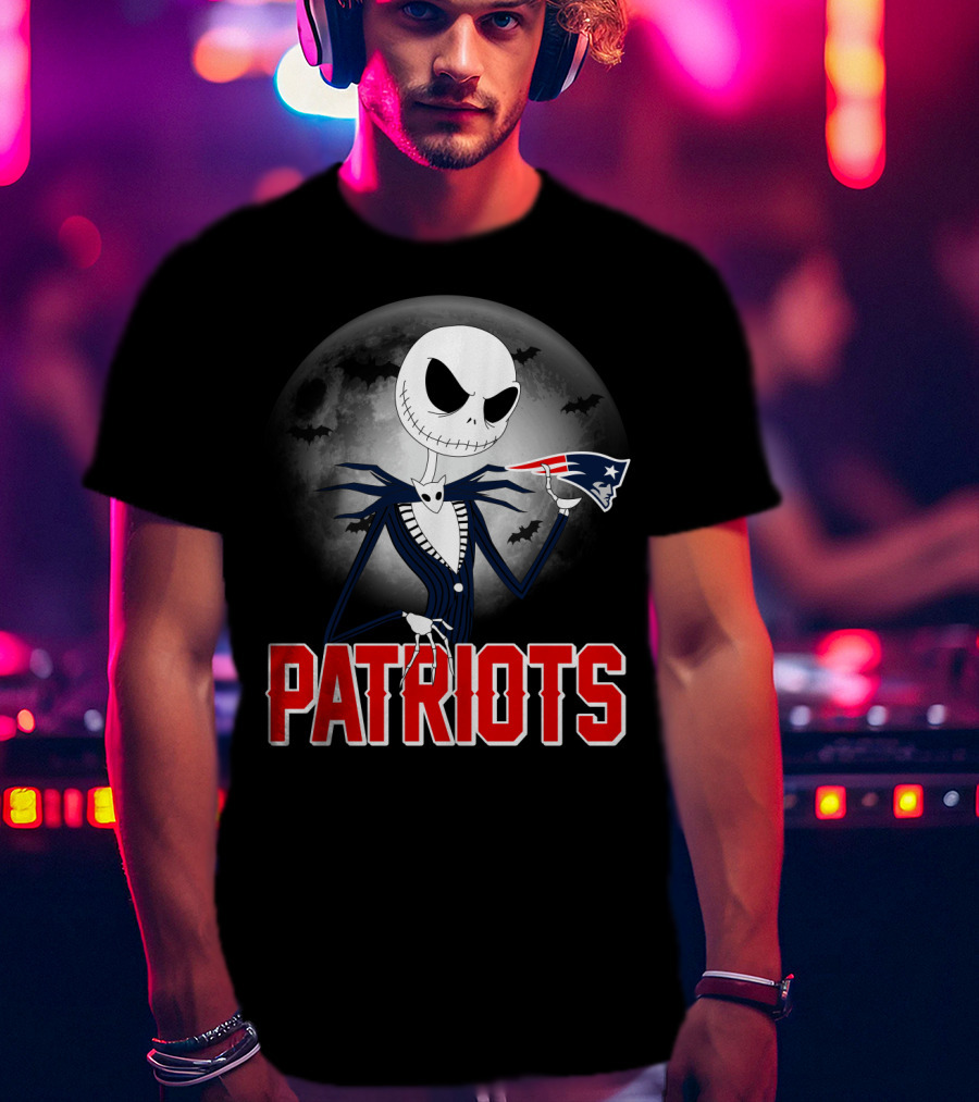 Jack Skellington Halloween New England Patriots T-Shirt