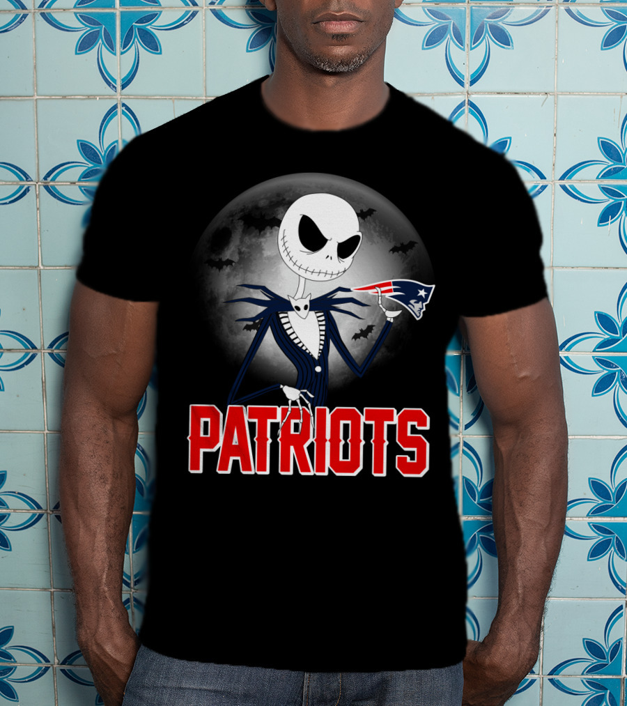 Jack Skellington Halloween New England Patriots T-Shirt