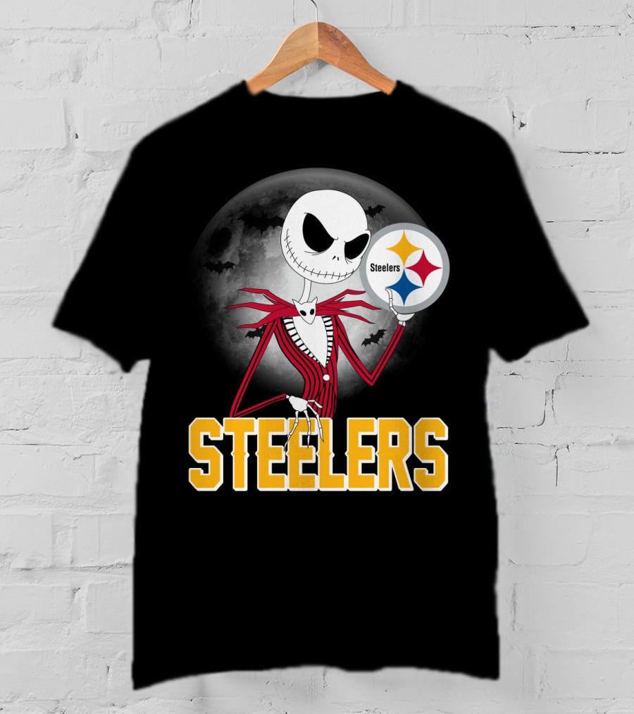 Jack Skellington Steelers Halloween Moon T-Shirt