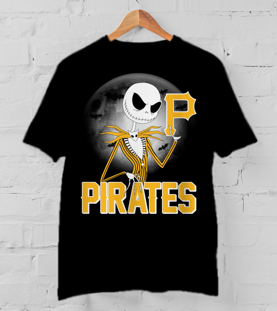 Jack Skellington Halloween Pittsburgh Pirates Spooky Night MLB Collaboration T-Shirt