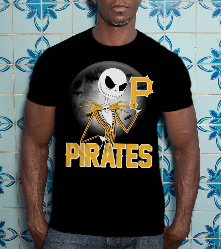 Jack Skellington Halloween Pittsburgh Pirates Spooky Night MLB Collaboration T-Shirt