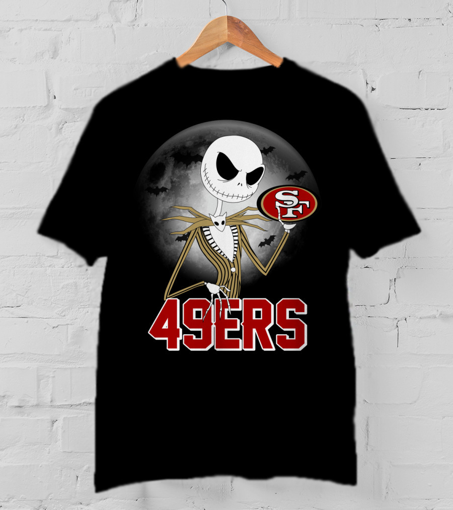 Halloween Jack Skellington San Francisco 49ers Moon Bats T-Shirt