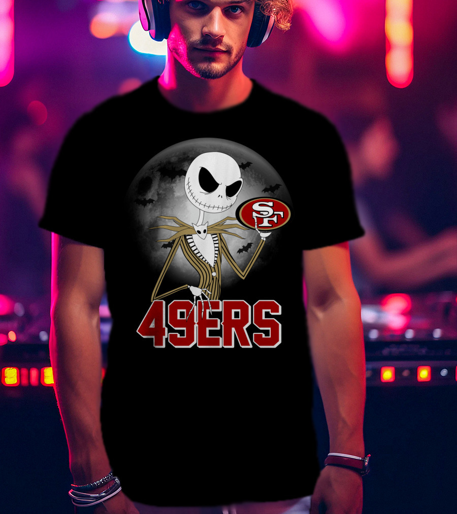 Halloween Jack Skellington San Francisco 49ers Moon Bats T-Shirt