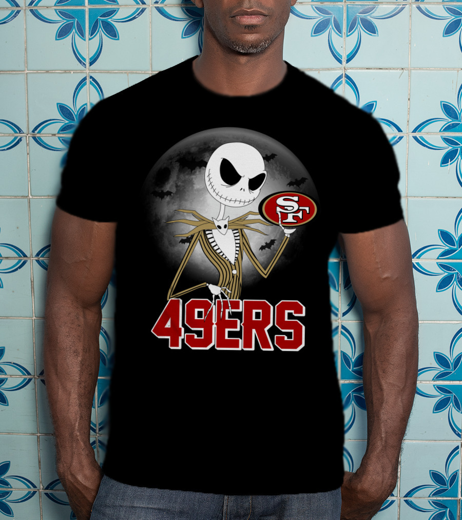 Halloween Jack Skellington San Francisco 49ers Moon Bats T-Shirt
